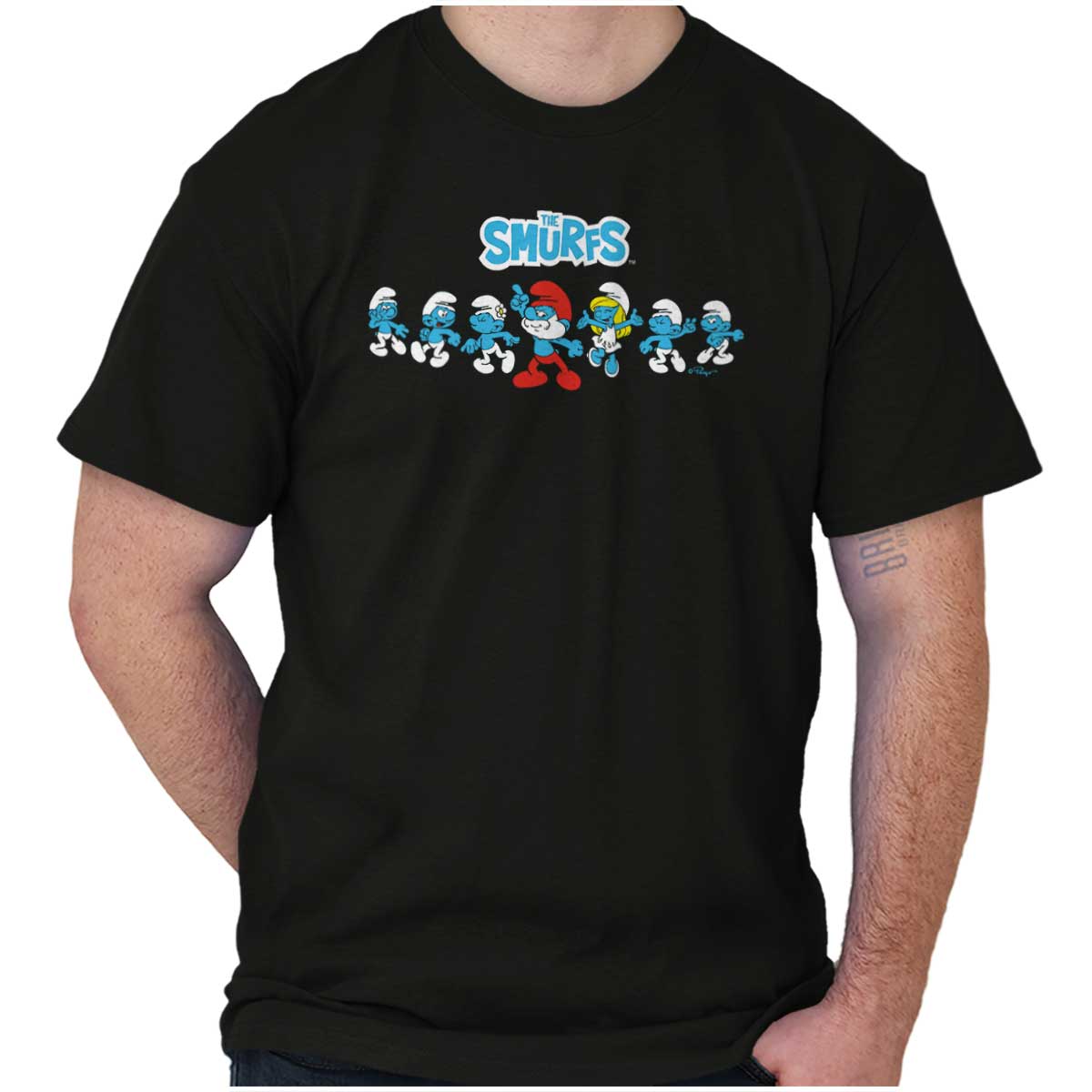 Smurfs Grouchy Personality Unisex T-Shirt – Carolina Blue, X-Large, 100% Cotton