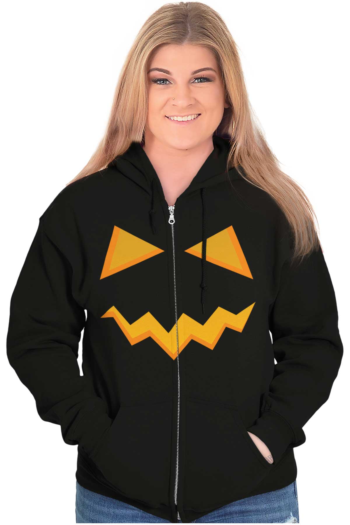 Halloween Jack-o-Lantern Costume Zip Up Hoodie Mens Womens