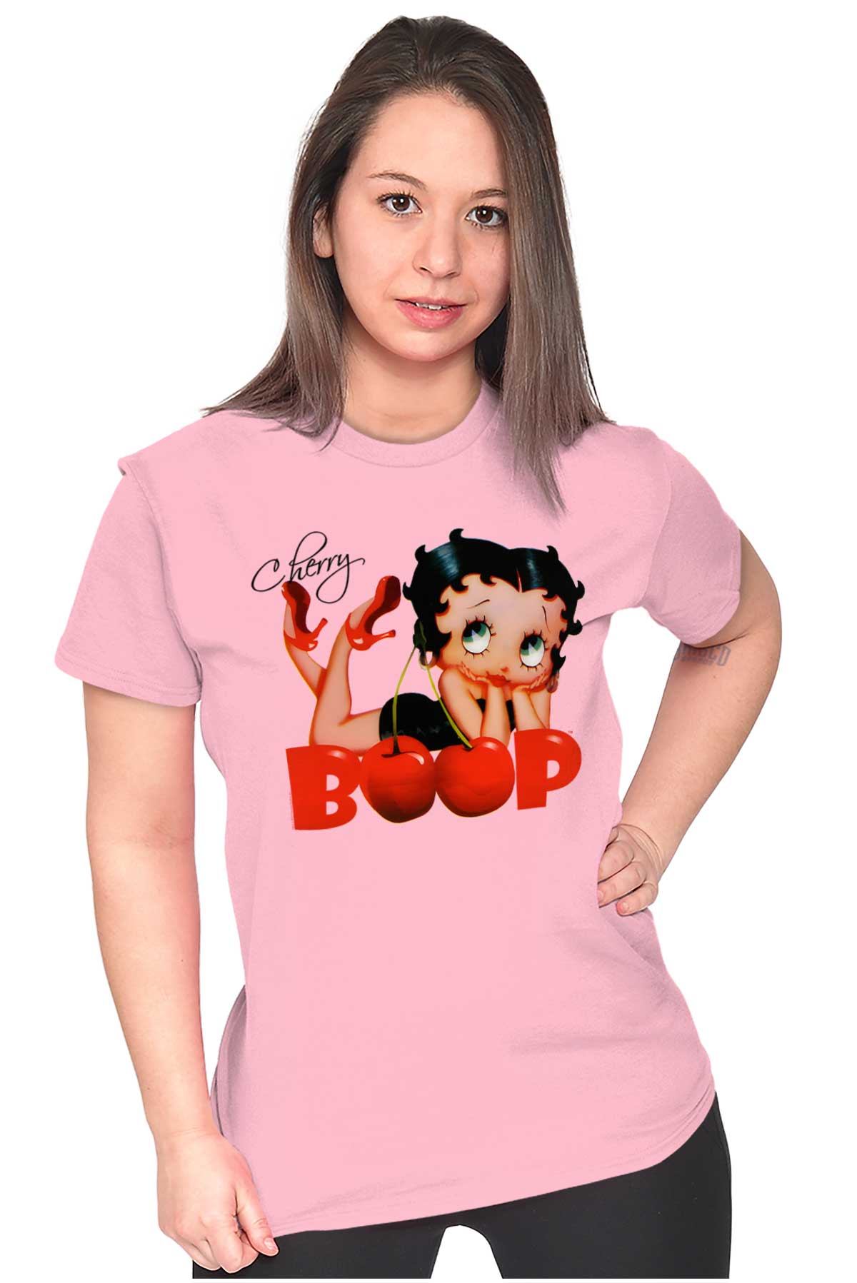 Cute Betty Boop Vintage Retro Cherry Cartoon Womens Top Junior