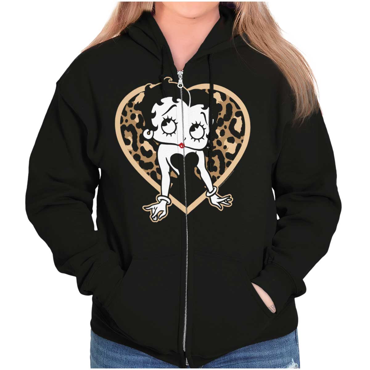 ジャケット Betty Boop Square Wellon Hoodie Padding _(3 colors) Betty Boop Full Zip Up Fleece Hoodie Jacket-Teens XL-2008