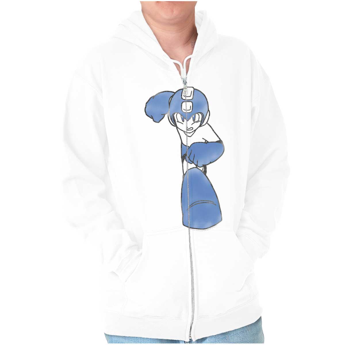 専用ページ❸ Retro Mega Man Vintage Video Game Robot Hero Sweatshirt Zip Up