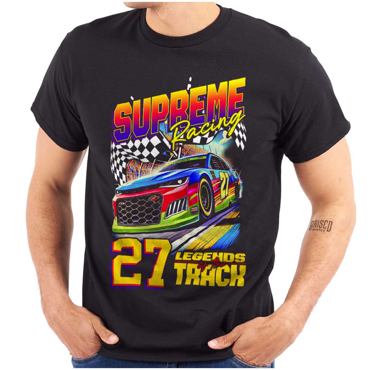 Supreme Racing 27 Legends Track Racecars Mens Casual Crewneck T
