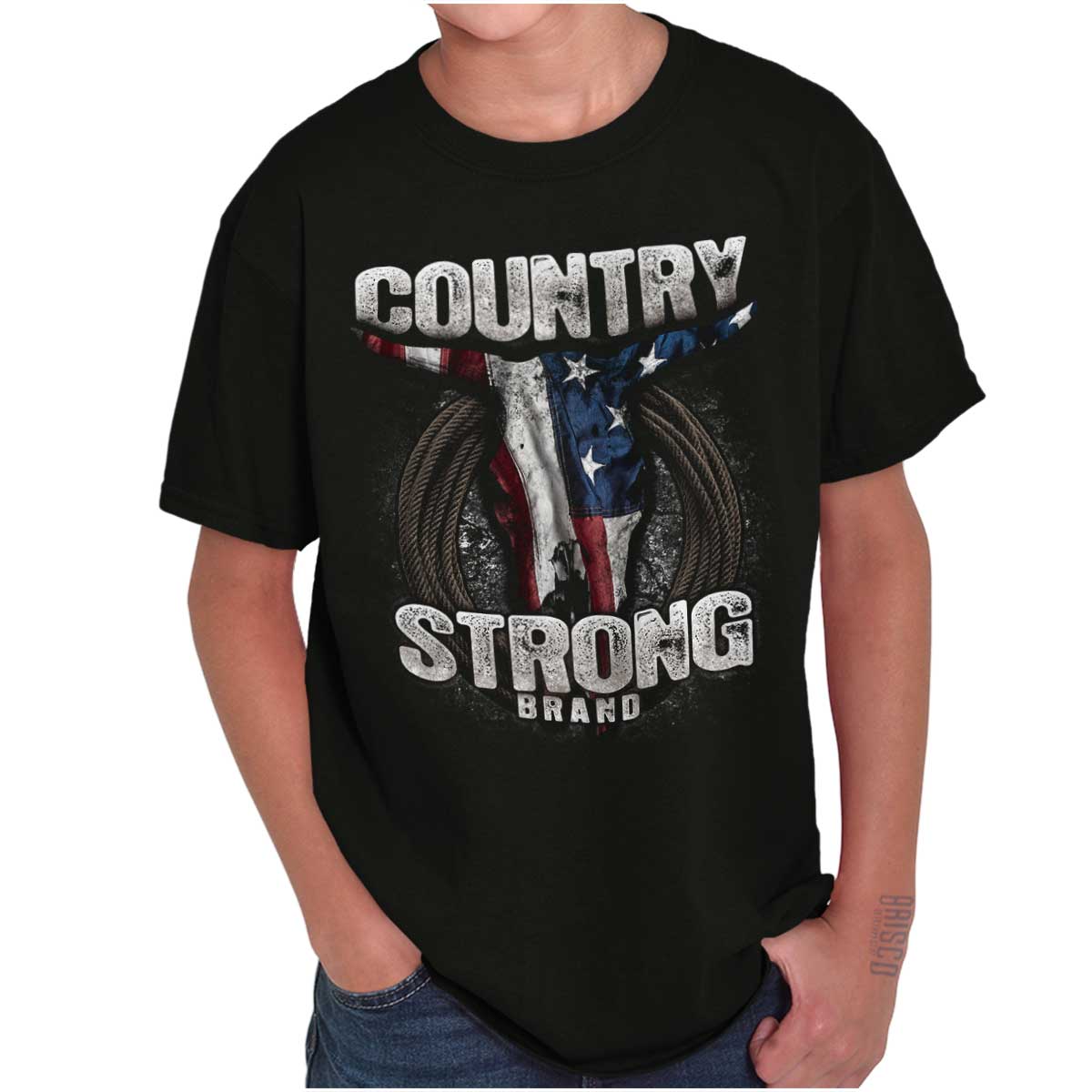 Brisco Brands Country Strong Cowboy Boots Wings T-Shirt – Unisex Crewneck, 100% Cotton, Women's Or Men's Sizes