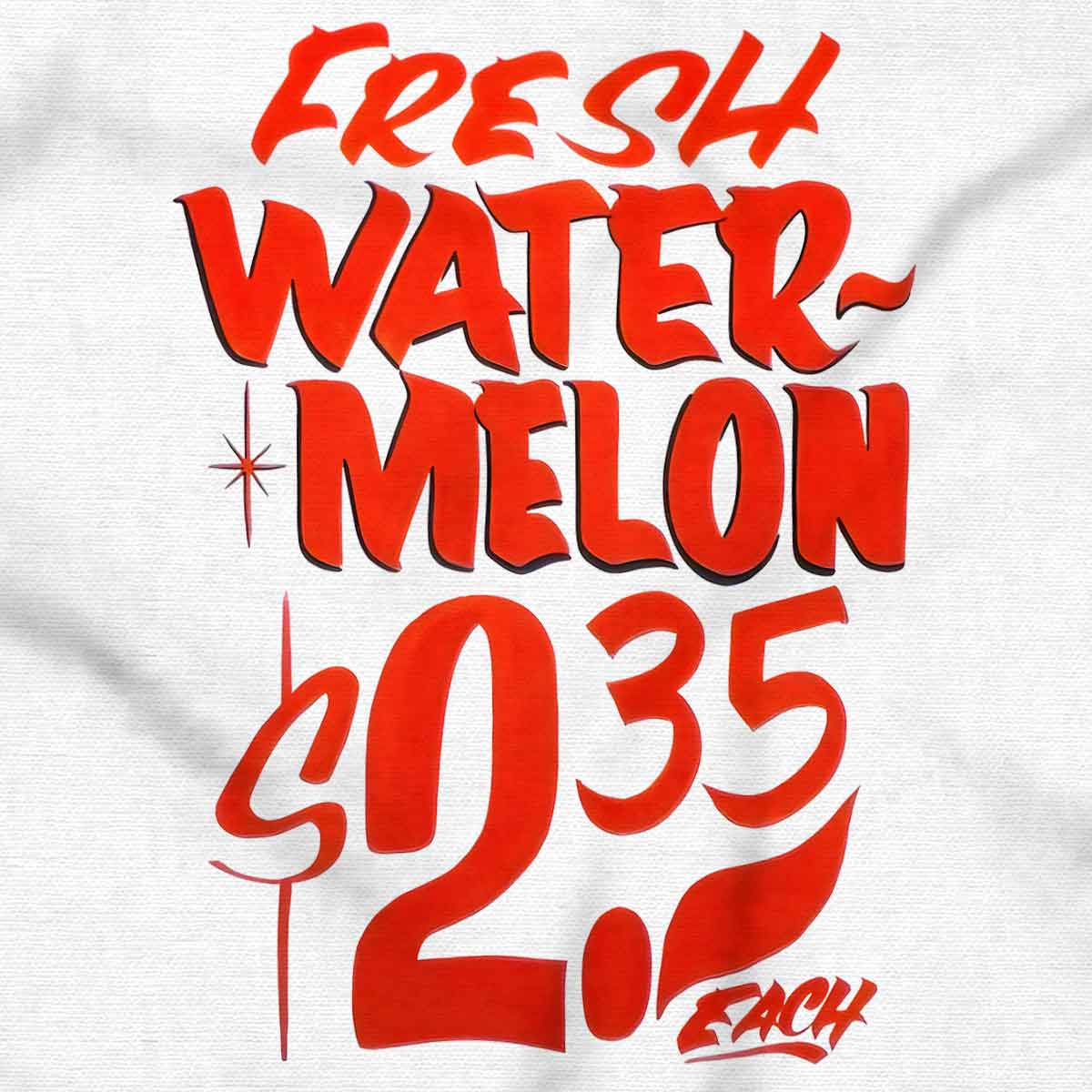 Fresh Watermelon Supermarket Food Poster Long Sleeve Tshirt for