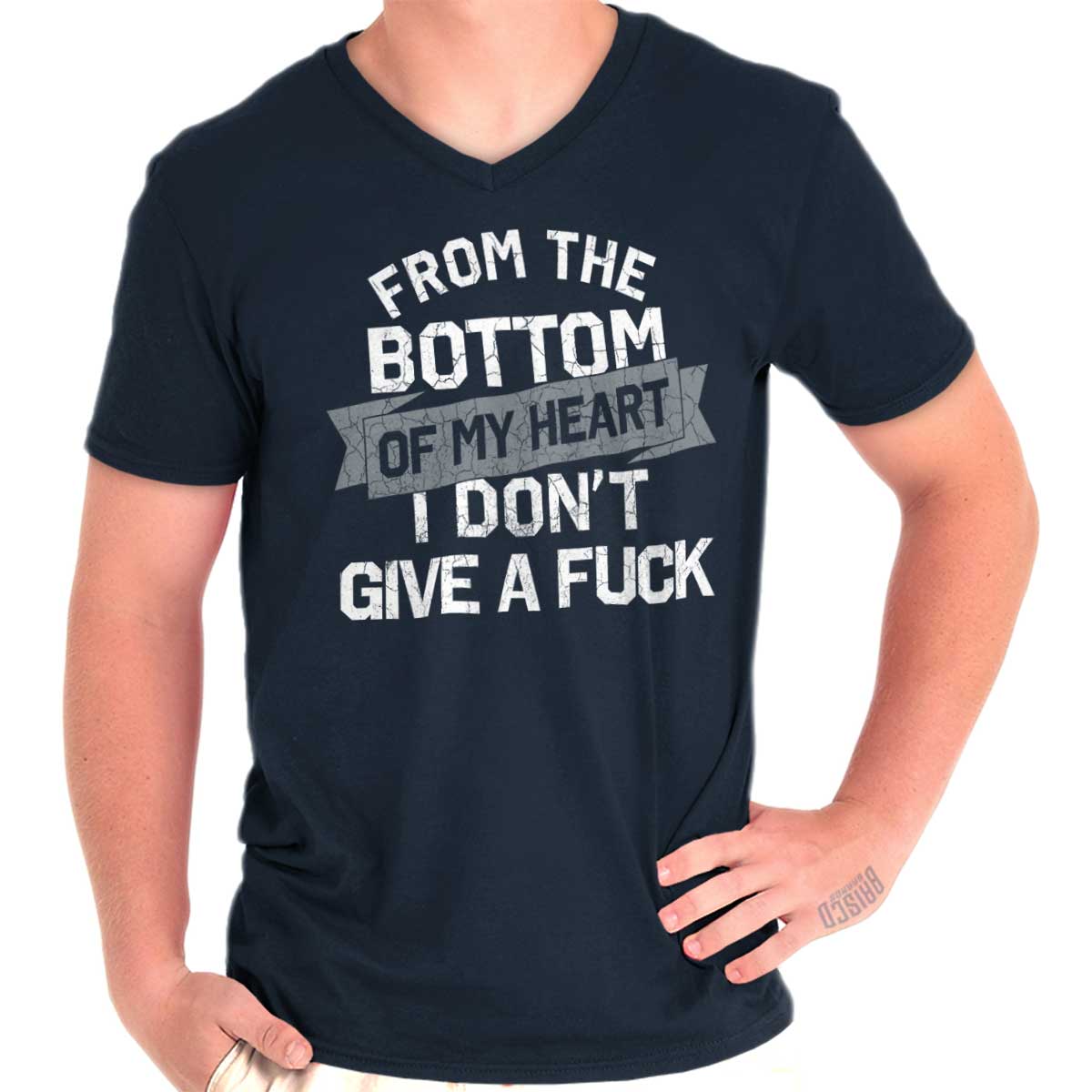 Details About From The Bottom Of My Heart I Dont Give A F Sarcastic V Neck T Shirt