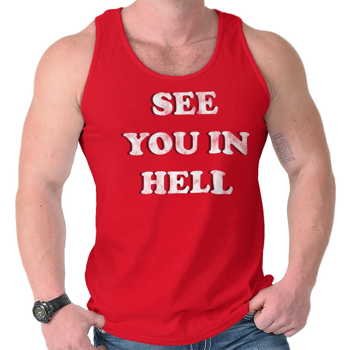 See You In Hell Sarcastic Personality Gift Adult Tank Top Sleeveless T Shirt Ebay