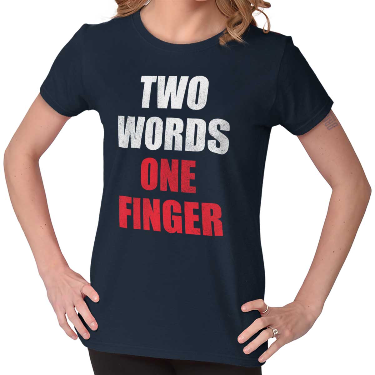 t shirt two words one finger