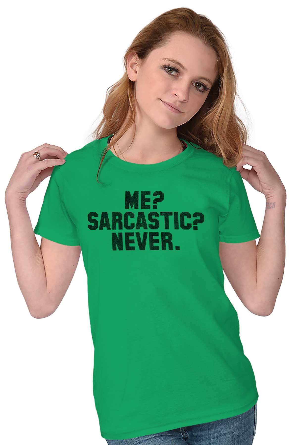 Me Sarcastic Never Funny Ironic Sarcasm T Womens Short Sleeve Ladies T Shirt Ebay 