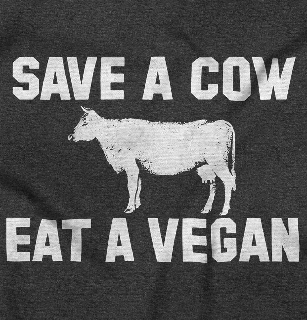 Save A Cow Eat A Vegan Sexual Adult Humor Adult V Neck Short Sleeve T