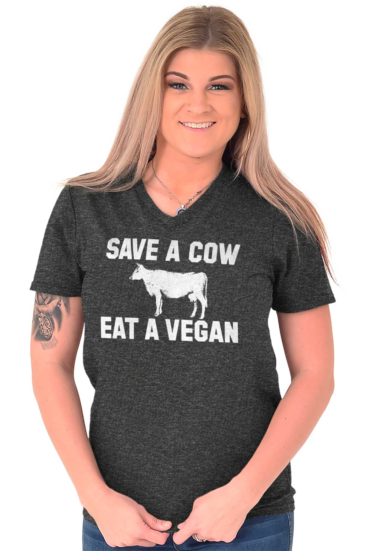 Save A Cow Eat A Vegan Sexual Adult Humor Adult V Neck Short Sleeve T Shirts Ebay