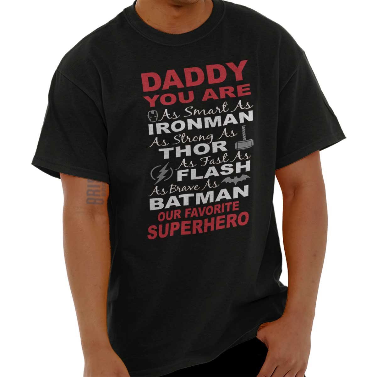 Tee Hunt Super Dad Muscle Shirt Funny Superhero Fathers Day