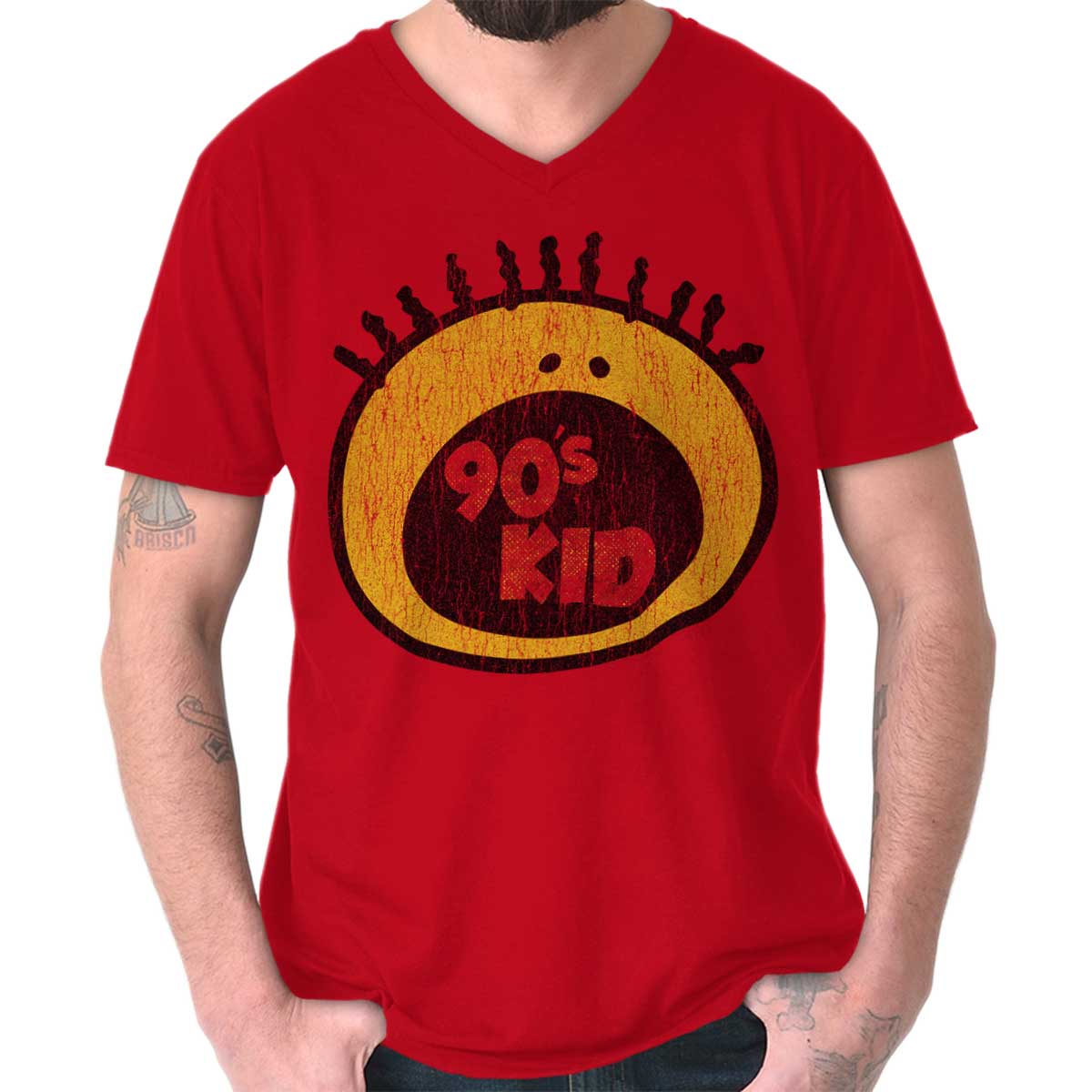 90s Kid Throwback TBT Retro Vintage Adult V Neck Short Sleeve