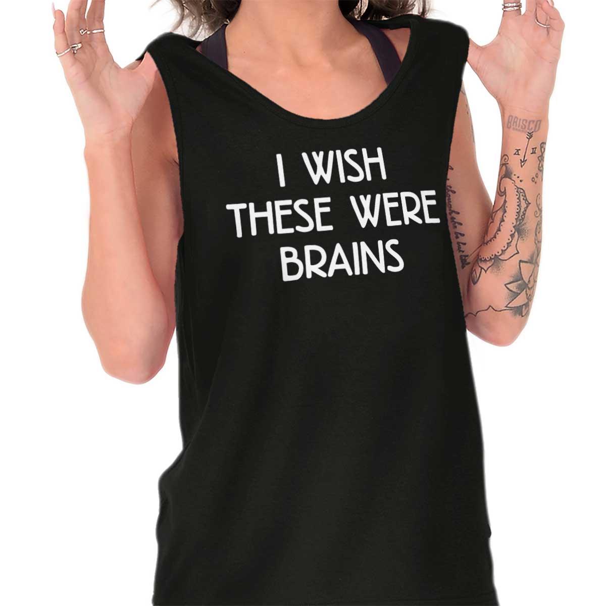 I Wish These Were Brains Dead Walker Zombie Womens Tank Top Sleeveless