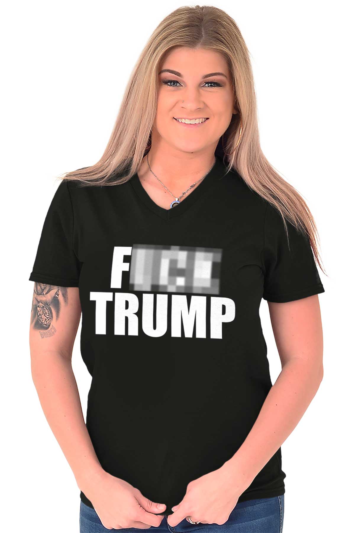 Fk Donald Trump Funny Usa Impeach Politics Adult V Neck Short Sleeve T Shirts Ebay 