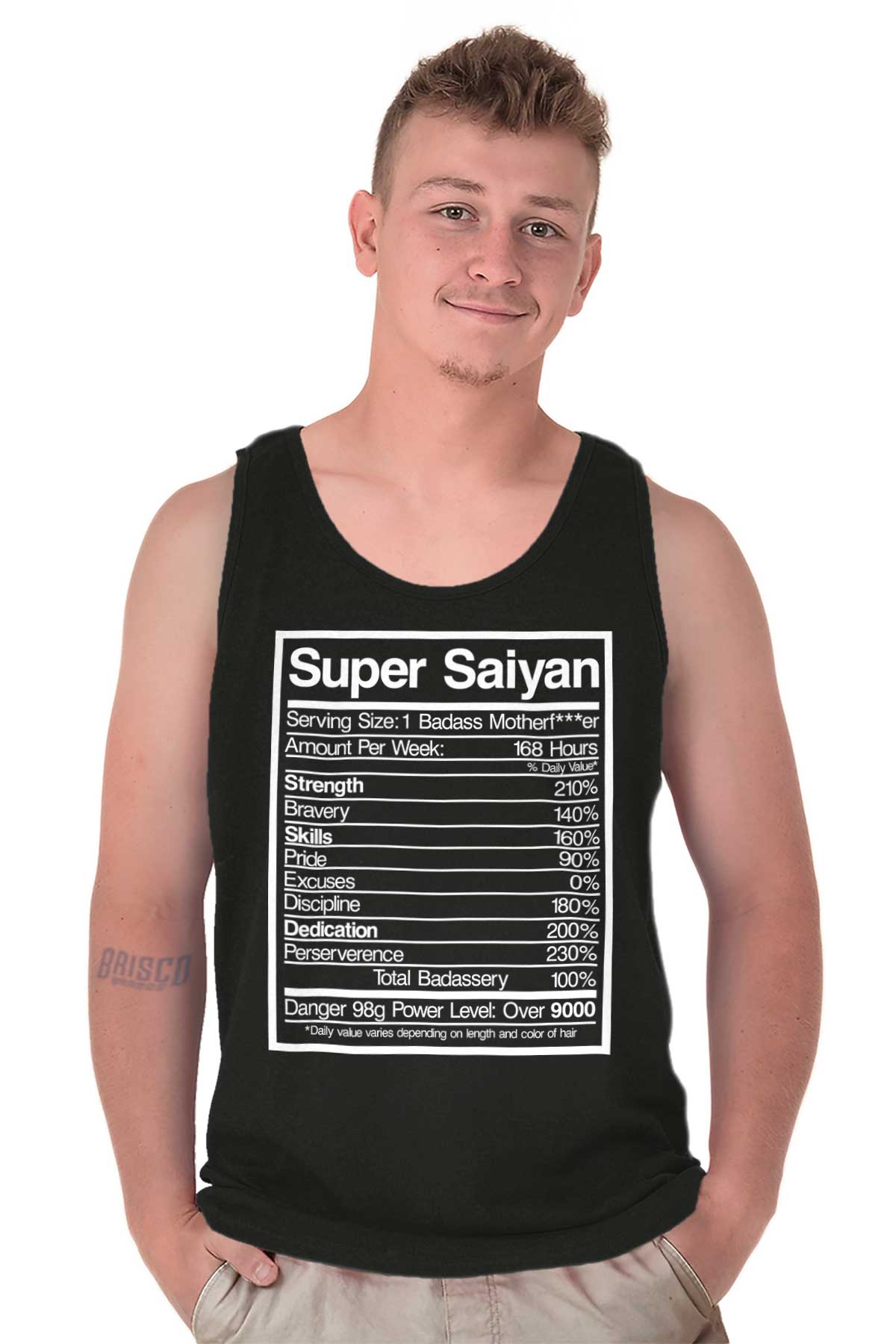 Nutrition Facts Goku Funny Anime Tv Show T Adult Tank Top Sleeveless