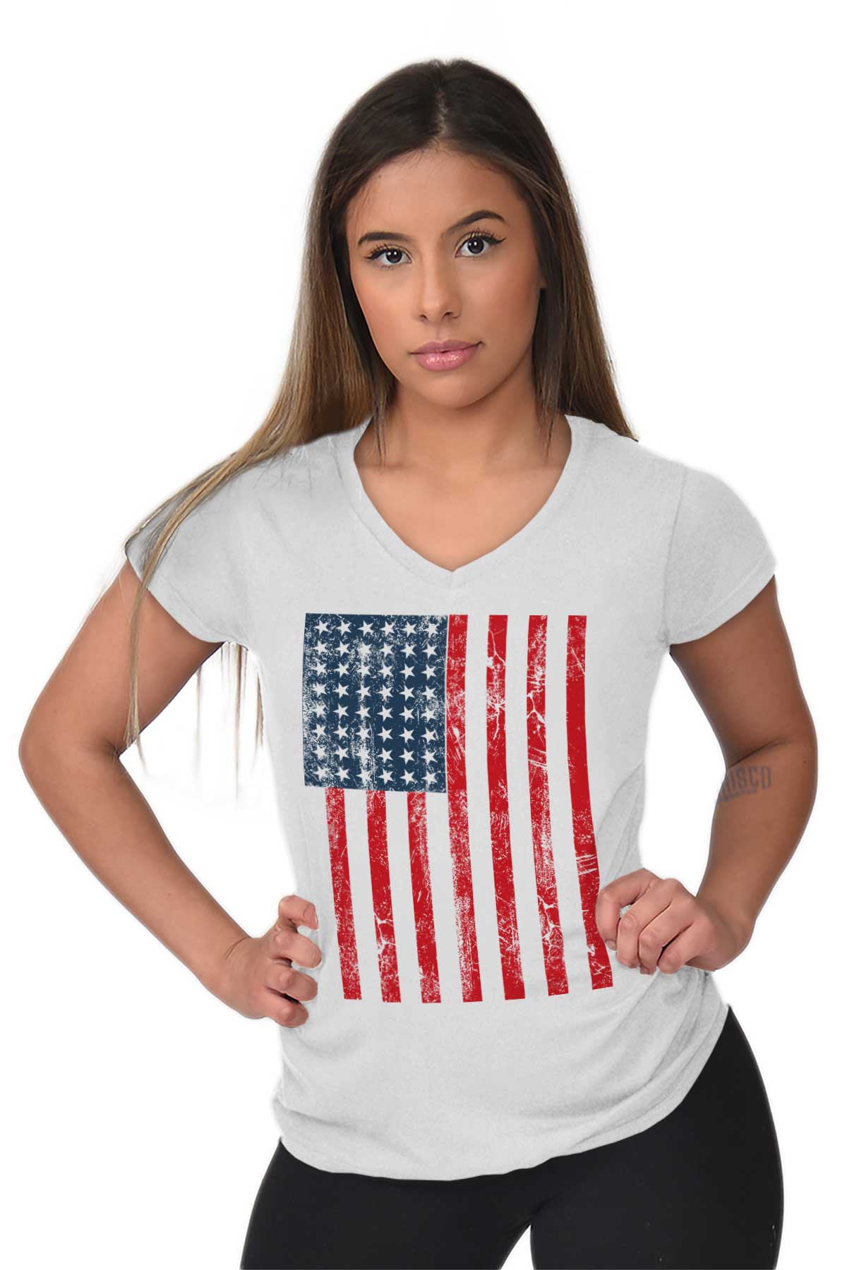 Women's Clothing 'Merica Distressed American Flag Map Patriotic Redneck ...