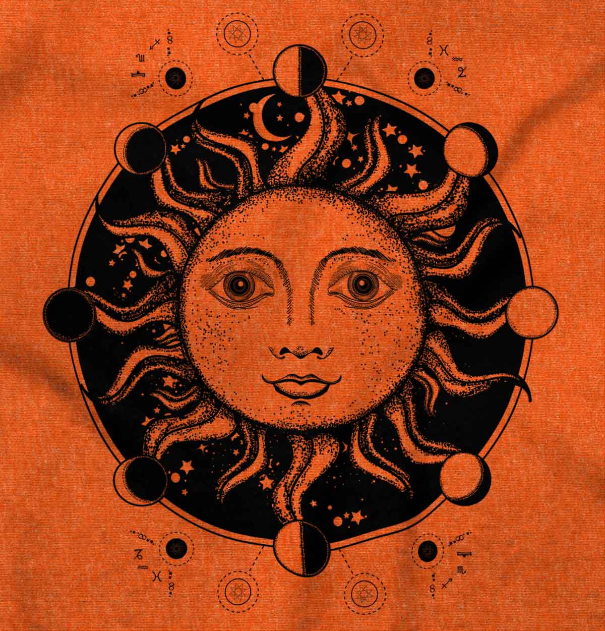 Celestial Sun Mystical Spiritual Symbolic V-Neck T-Shirts Tshirt For ...