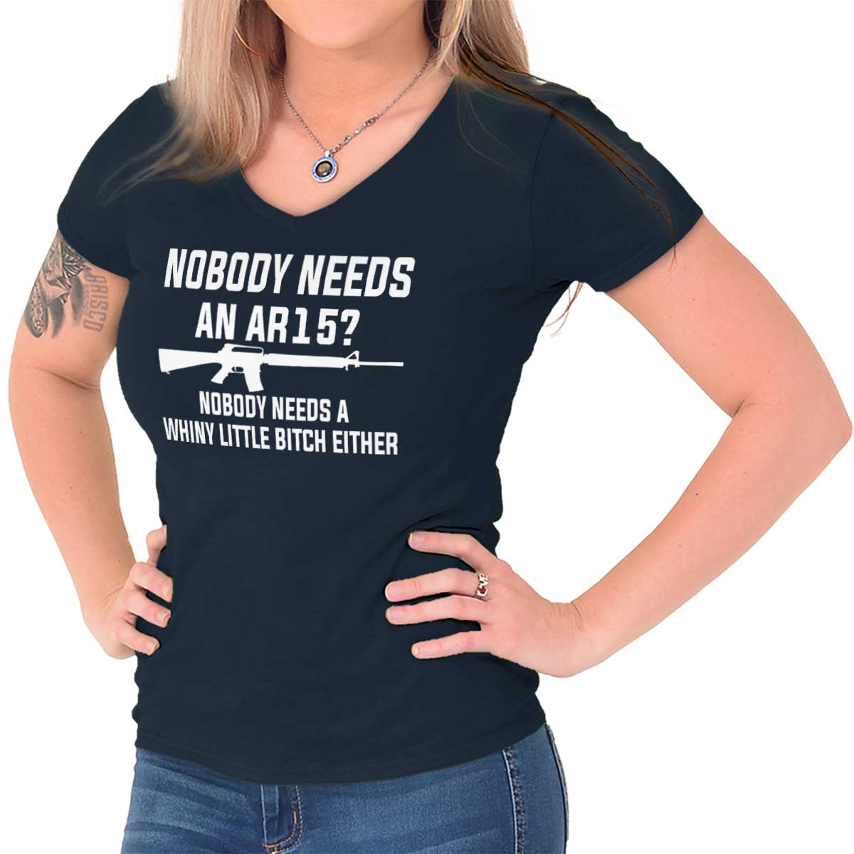 Nobody Needs A Whiny Little Bitch Funny Shirt | USA AR15 Gun Junior Fit ...