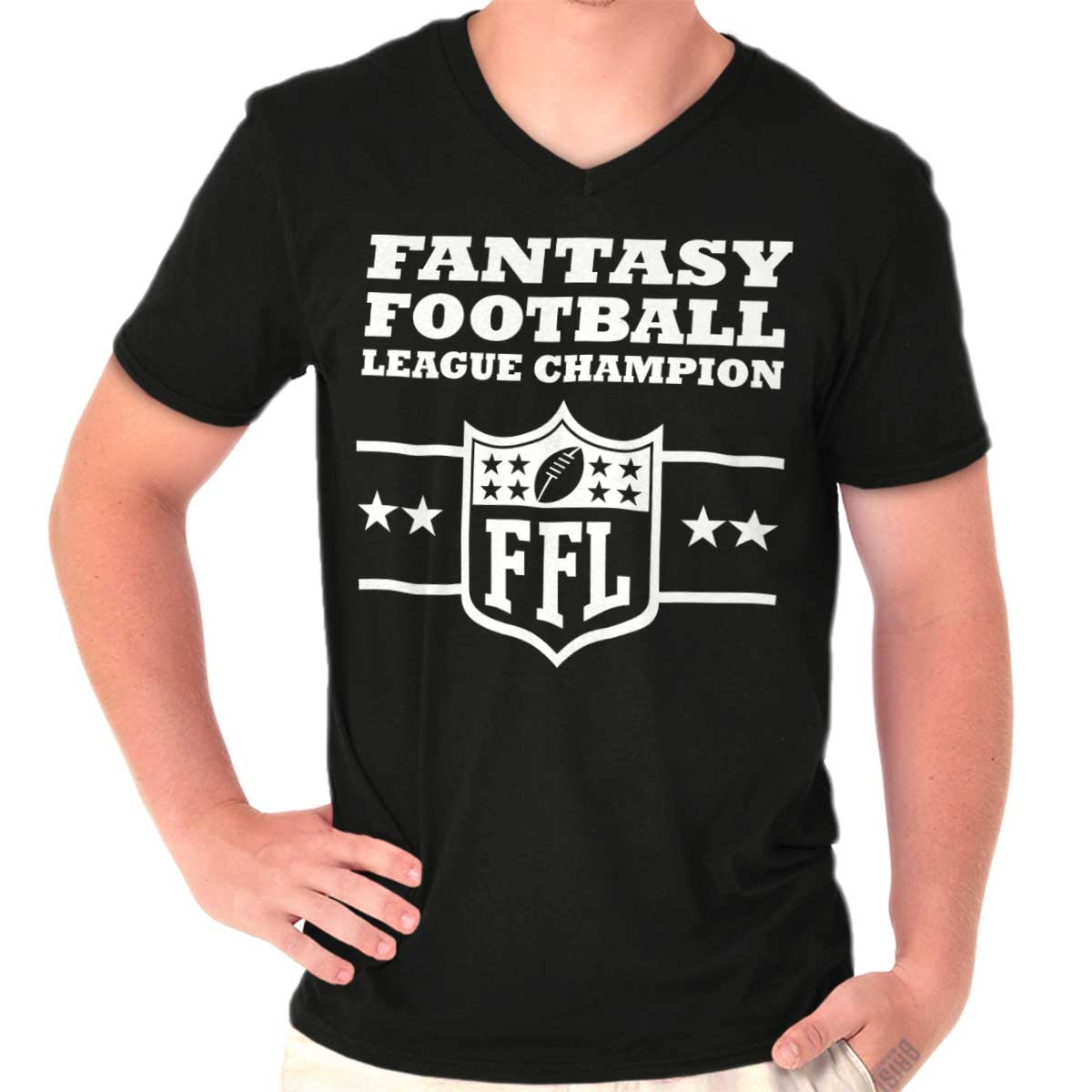 Fantasy Football Champion Sports Draft Team VNeck Tee Shirts TShirt