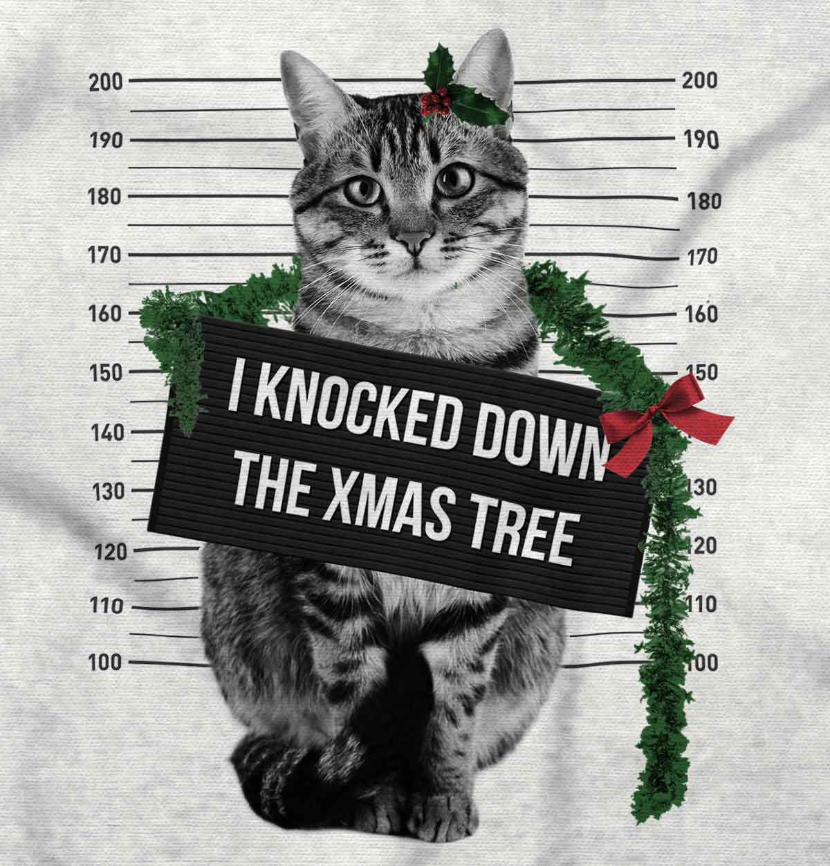 Knock Down Christmas Tree Cat Shirt Funny Kitten XMAS Kitty Classic T