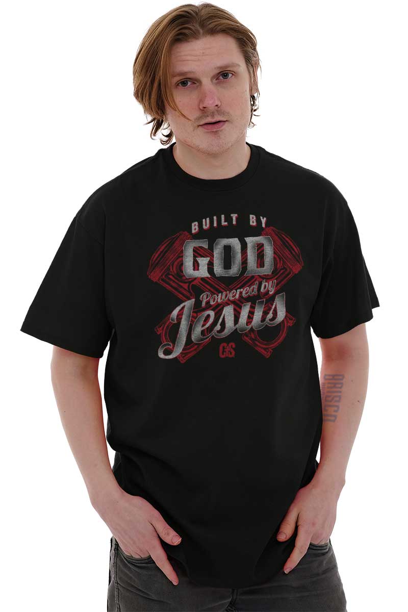 God Powered By Jesus Religious Christian Gift Mens T-Shirts T Shirts ...