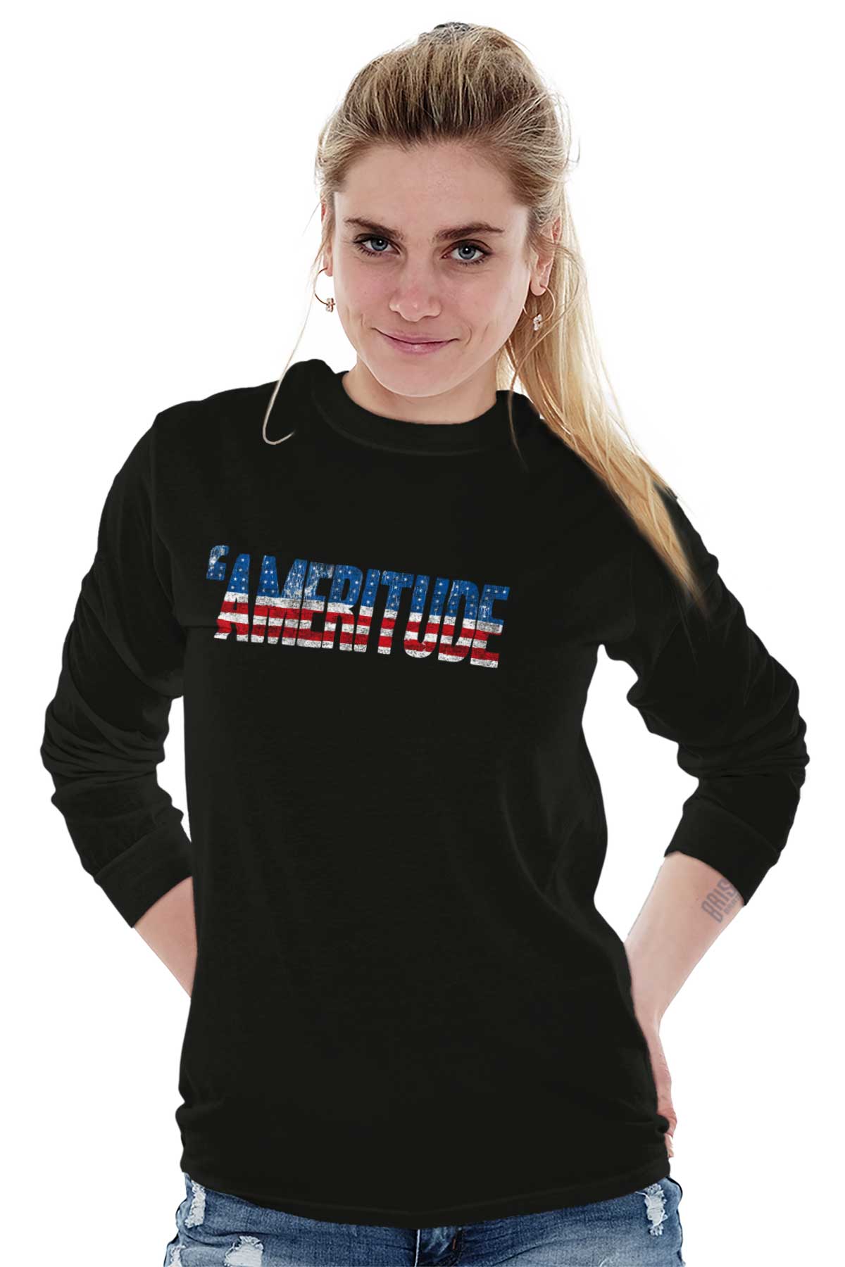 Ameritude American US Patriotic United States Long Sleeve Tshirt Tee ...