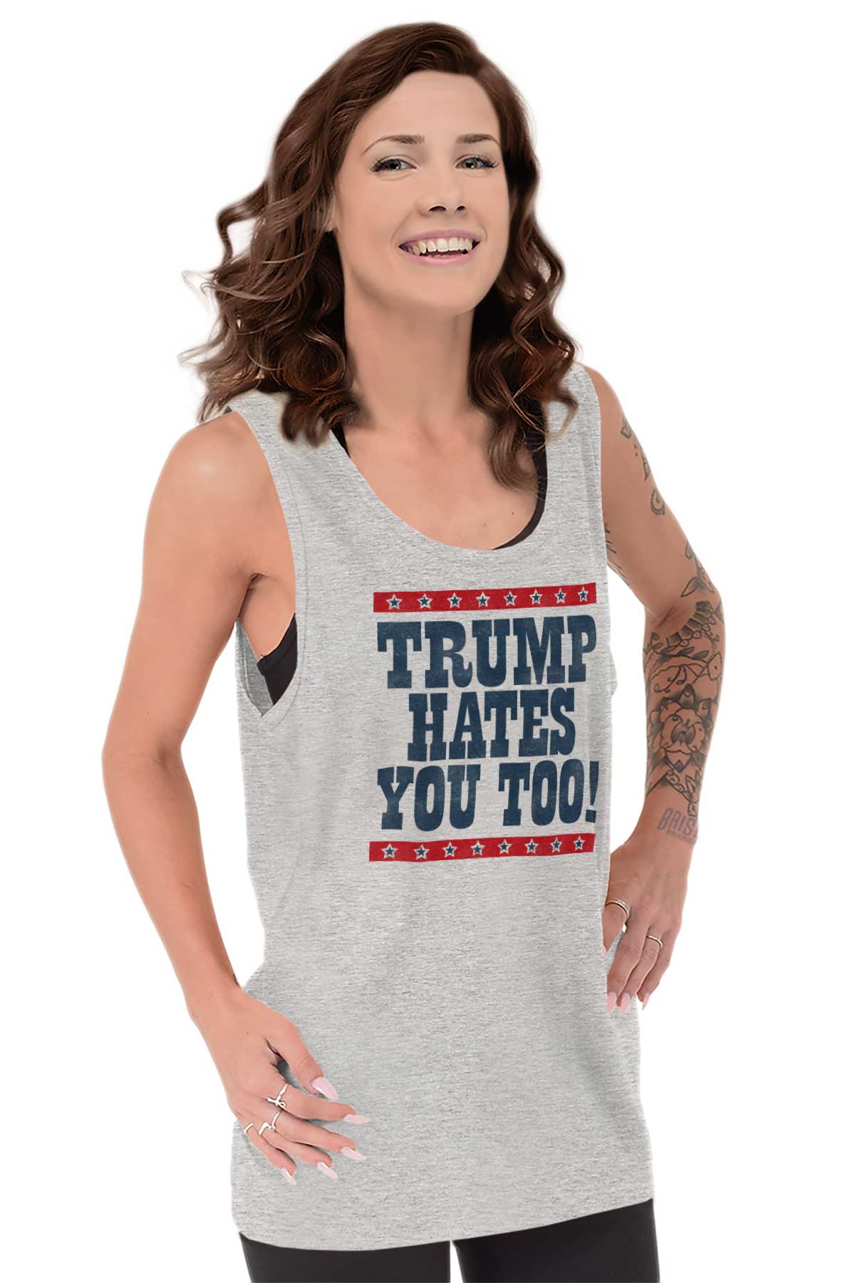 Donald Trump Hates You Political Sarcastic Adult Tank Top Sleeveless T ...