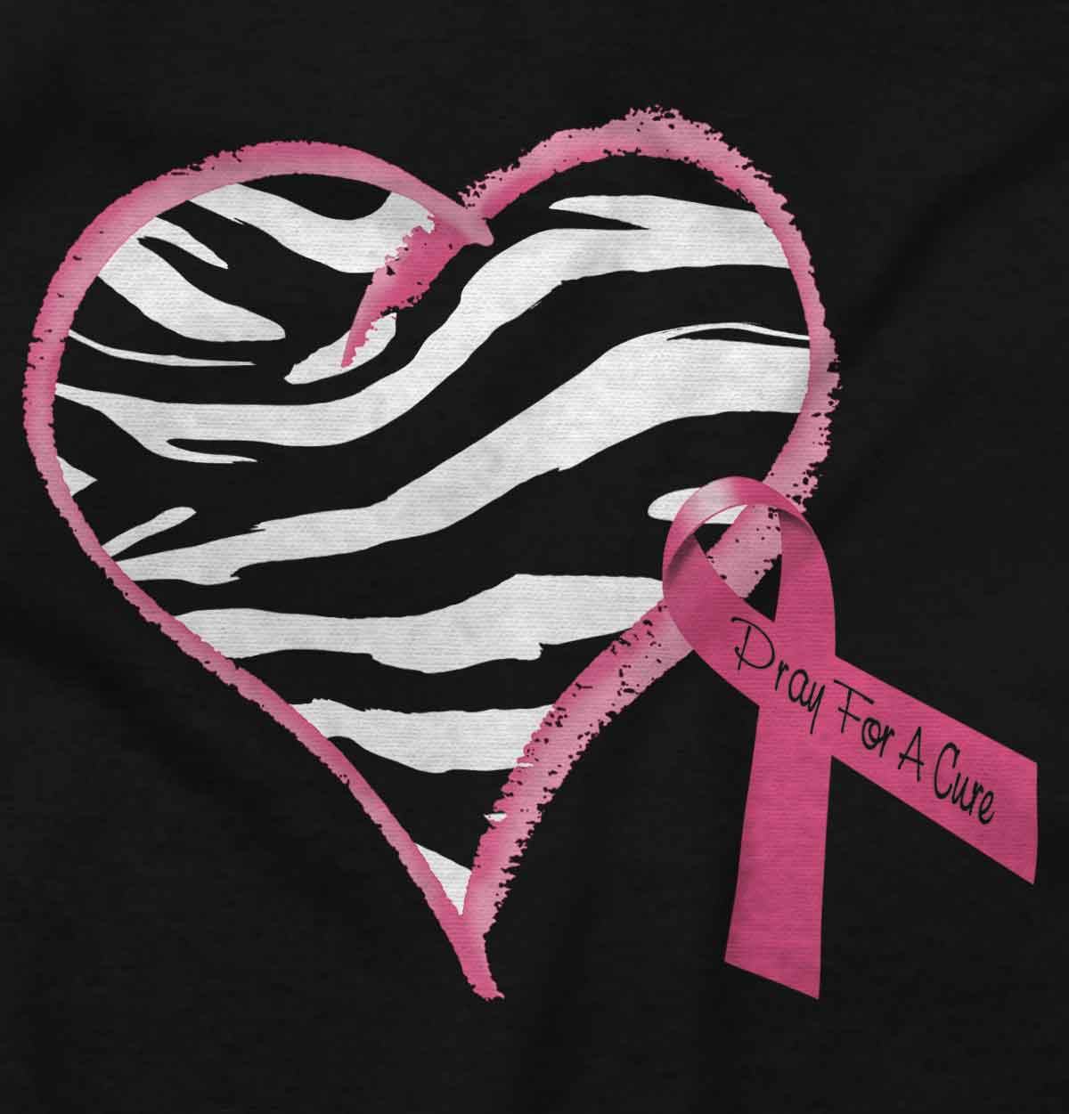 Zebra Print Breast Cancer Awareness Ribbon Bca Fighting Ladies T Shirt Tee Ebay 1473