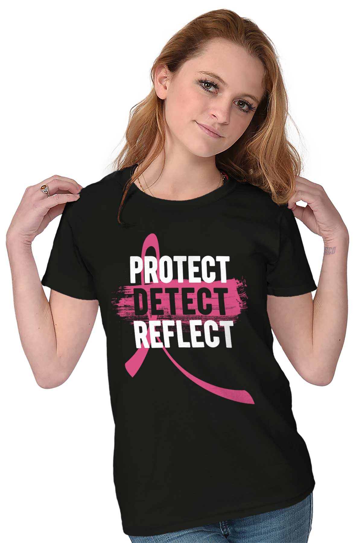 Early Detection Breast Cancer Awareness Gift Graphic T Shirts for Women