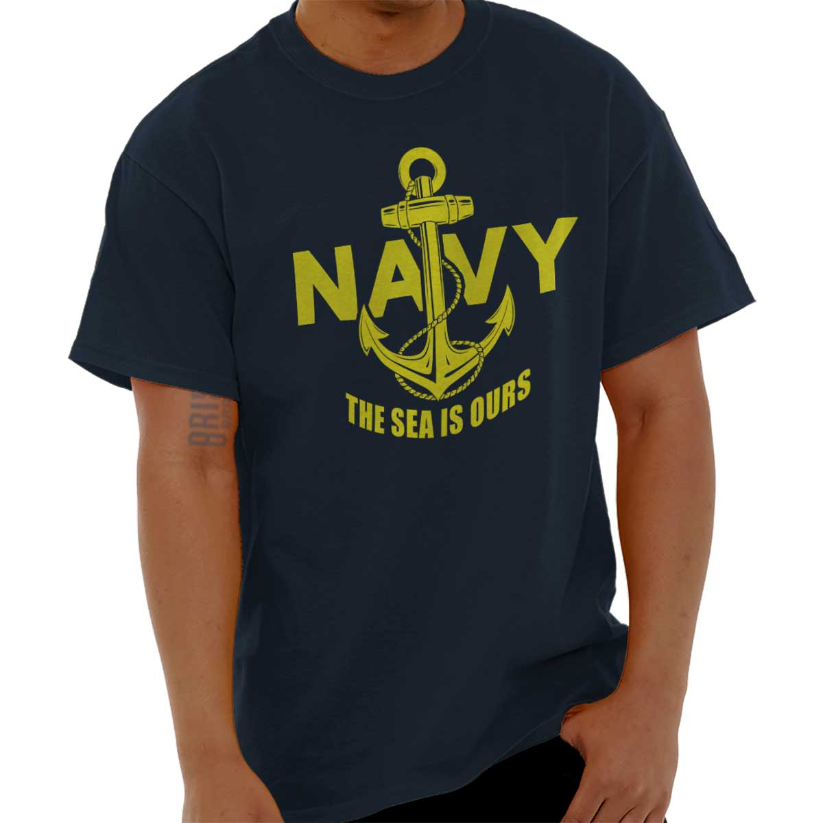 Navy Sea Is Ours Patriotic Military Anchor Womens or Mens Crewneck T ...