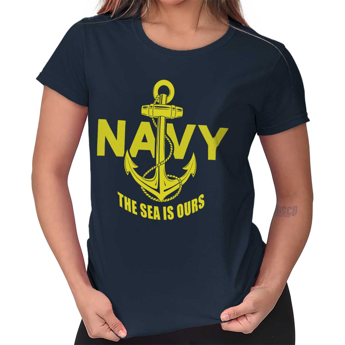 Navy Sea Is Ours Patriotic Military Anchor Graphic T Shirts for Women T ...