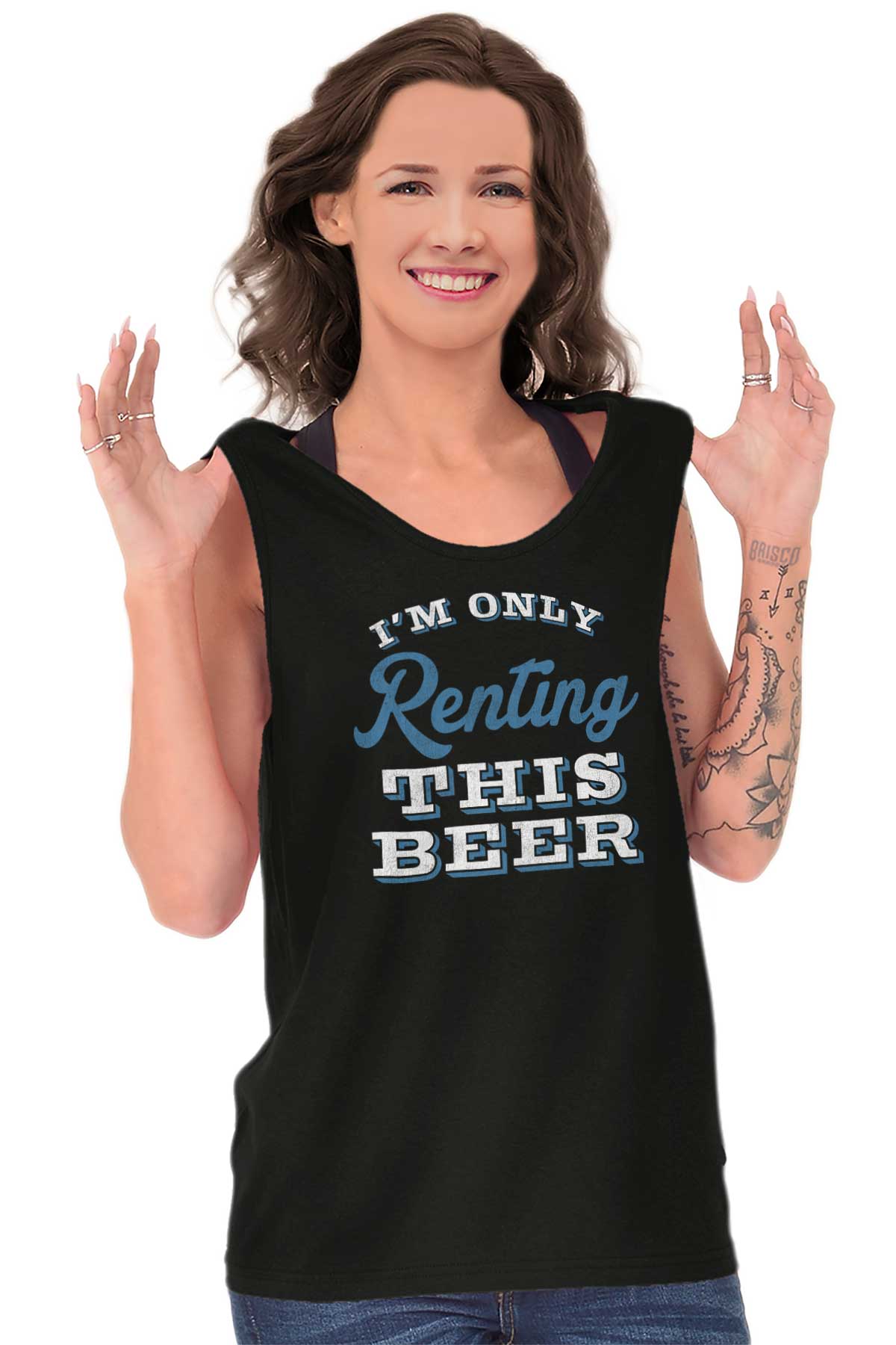 Im Only Renting This Beer Drinking Drunk Adult Tank Top Sleeveless T