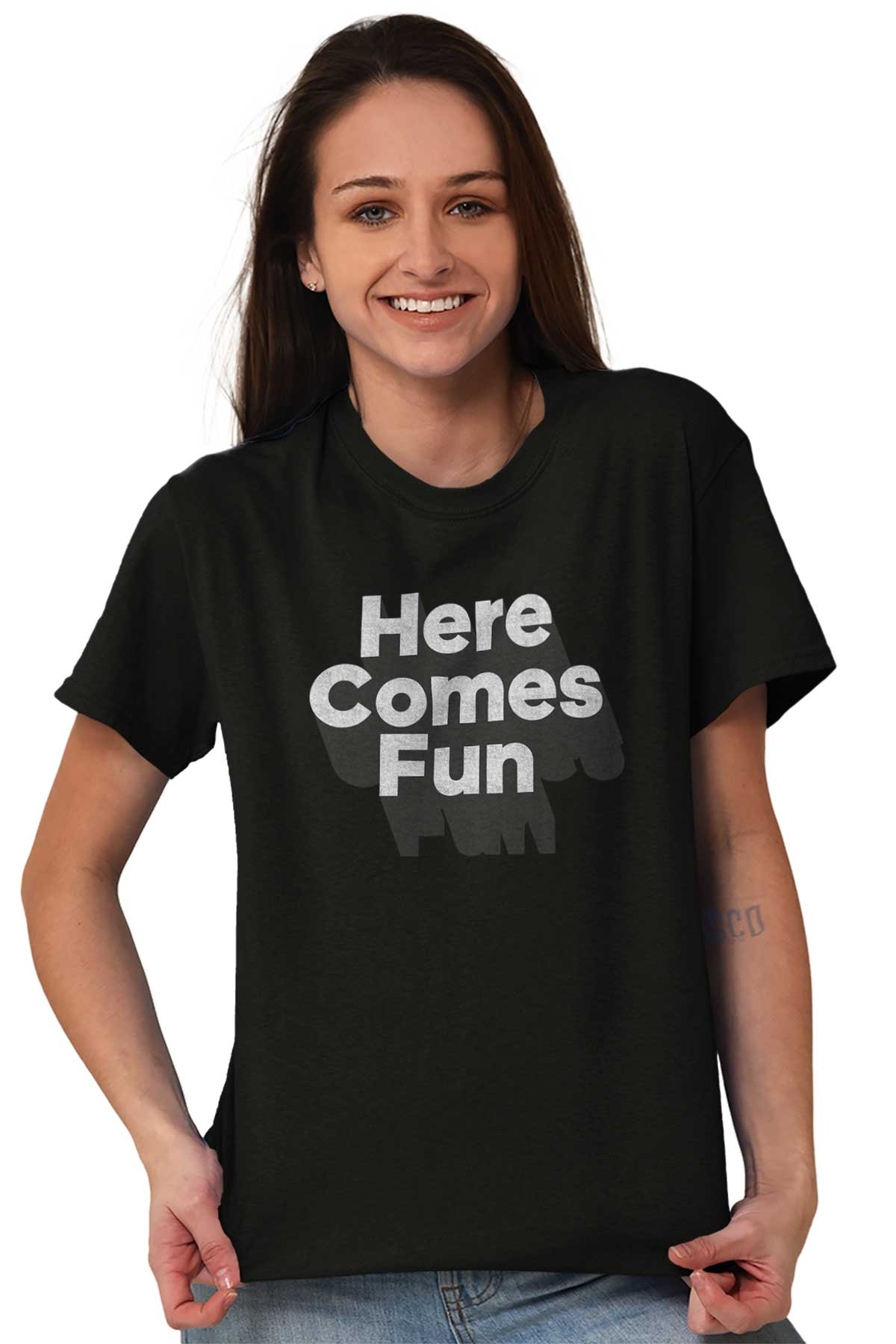 Here Comes The Fun Novelty Graphic Humor T Short Sleeve T Shirt Tees 5155