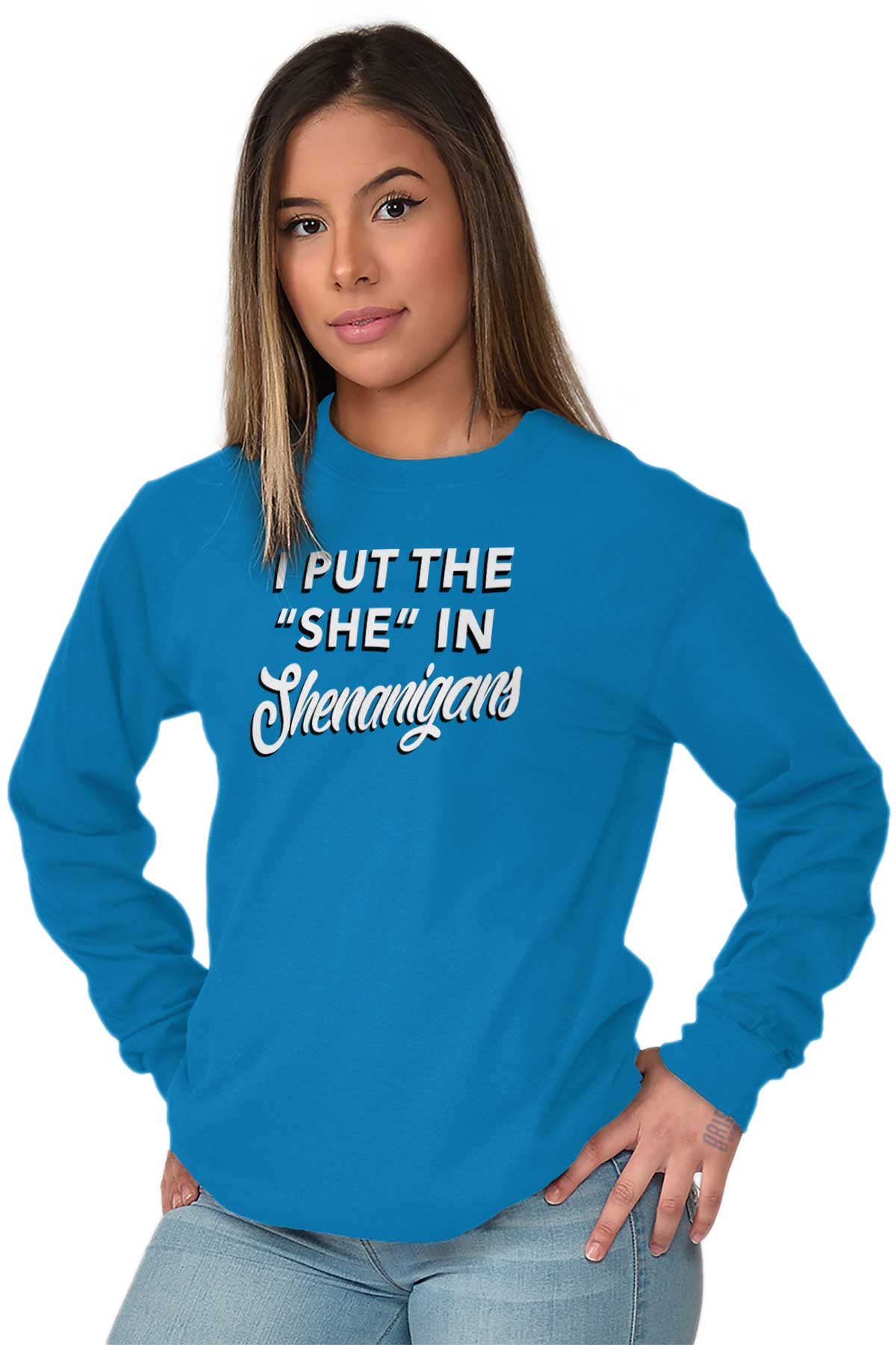 She In Shenanigans Feminist Funny Girl Power Long Sleeve Tshirt Tee For