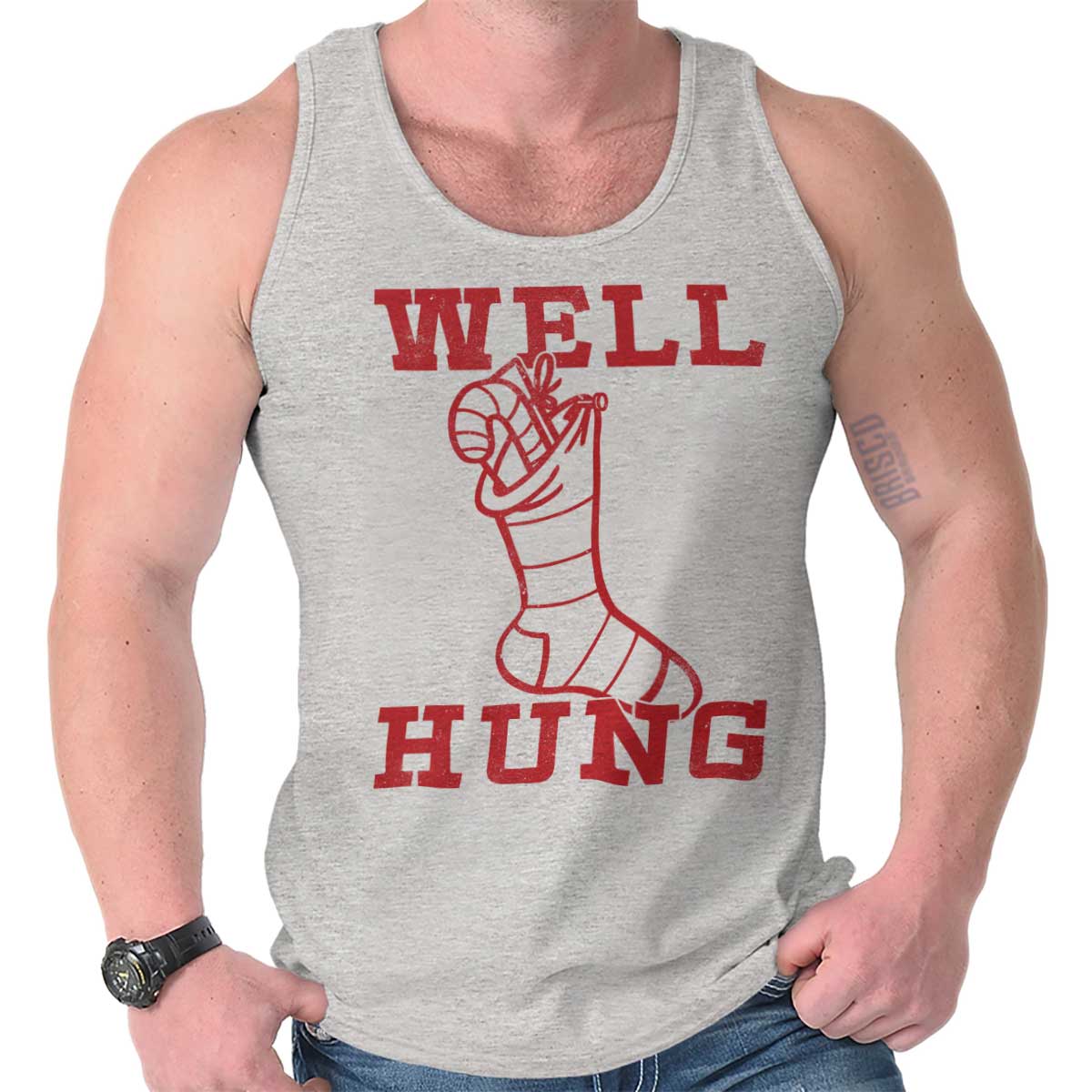 well hung xmas shirt