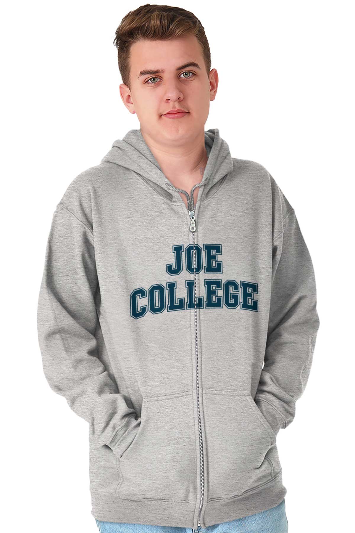 Joe College Funny University Student Frat Mens Zip Hoodie Jacket