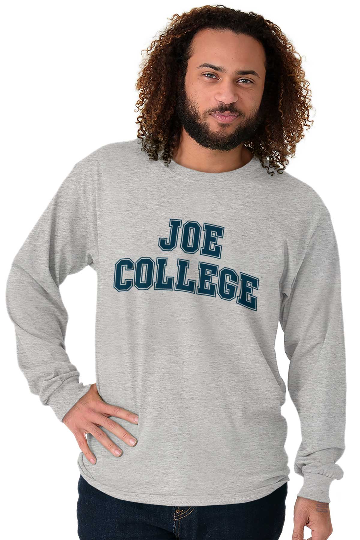 Joe College Funny University Student Frat Long Sleeve Tshirt Tee for ...