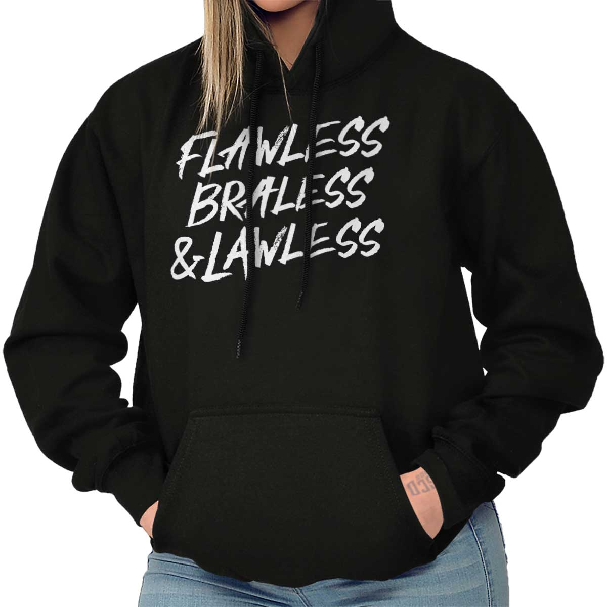 Flawless Braless Girl Power Feminist Rally Womens Graphic Crewneck