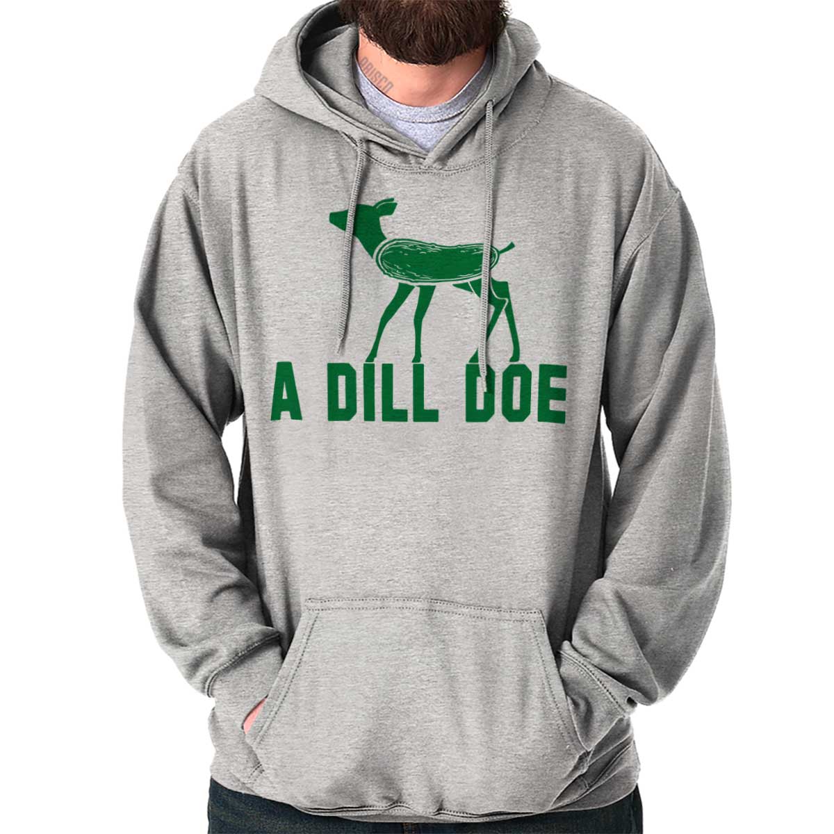 A Dill Doe Deer Pickle Pun Adult Humor Gift Mens Long Sleeve Hoodie