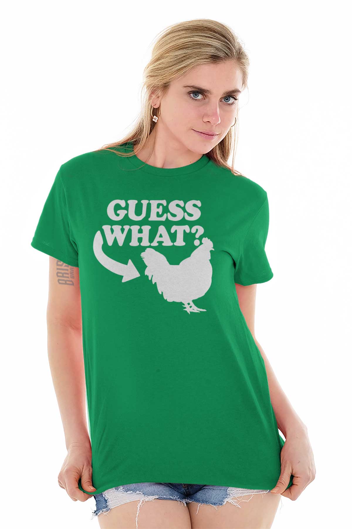 Guess What Chicken Butt Funny Sarcastic T Adult Short Sleeve