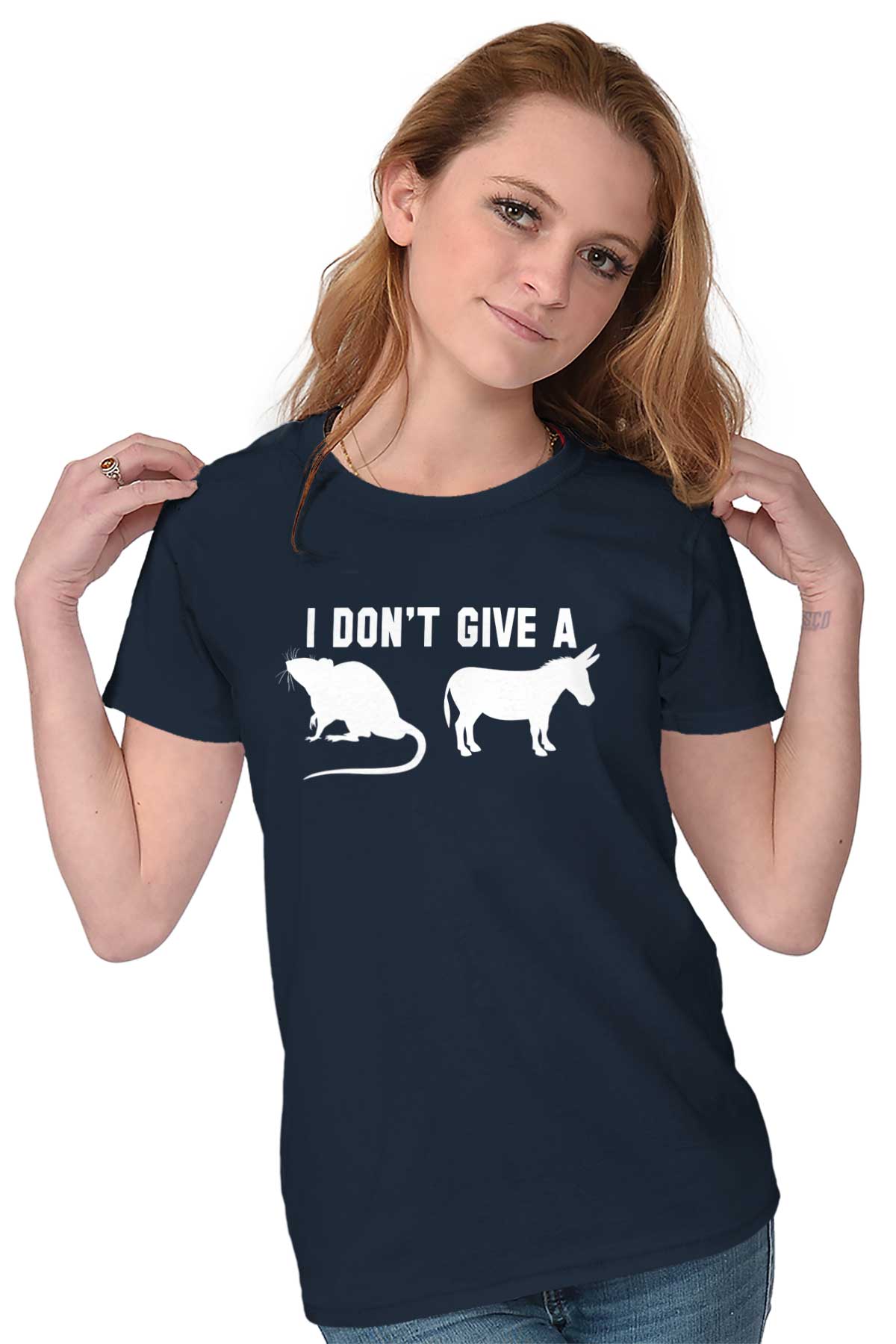 Dont Give A Rat's A** Funny Inappropriate Pun Womens Short Sleeve