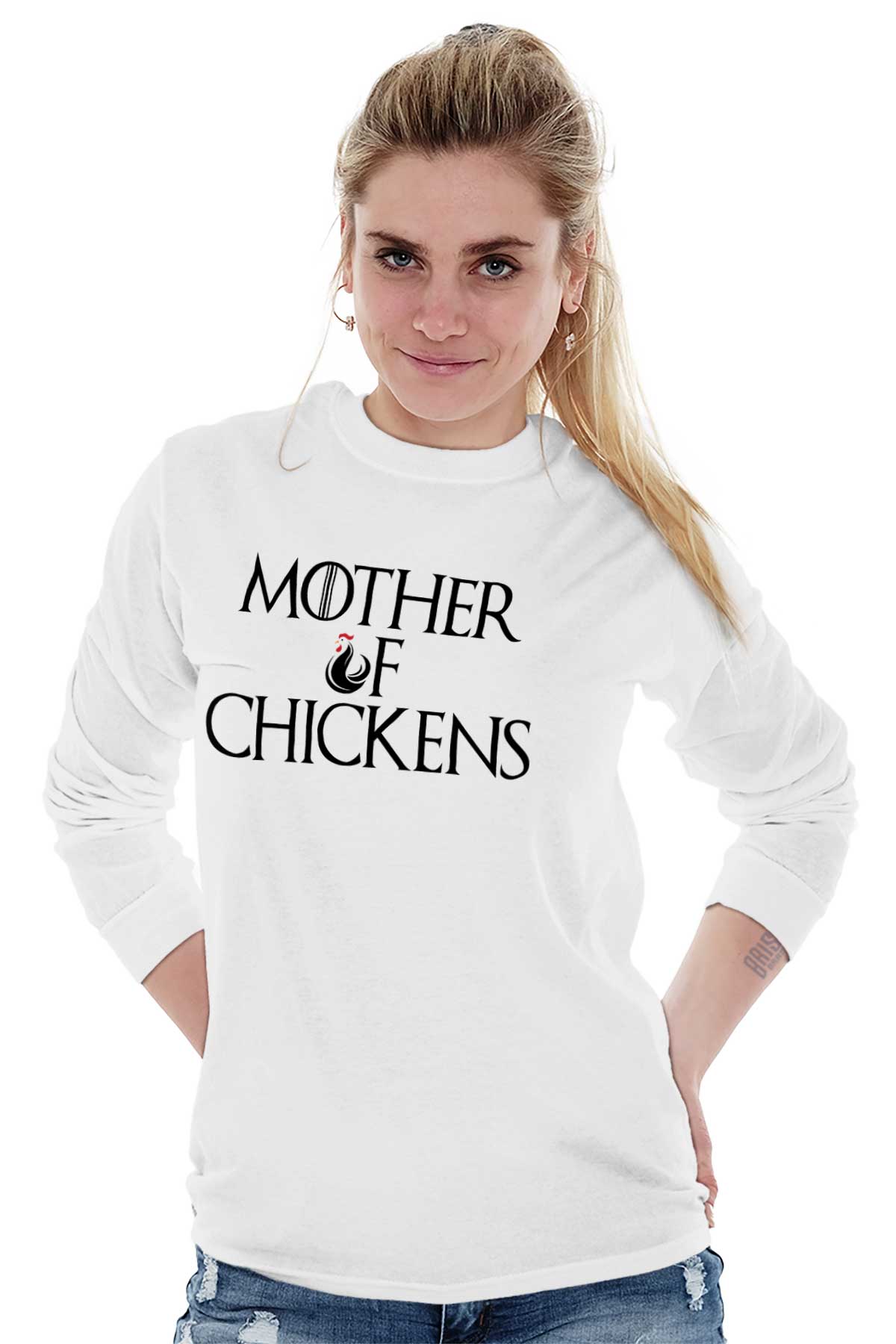 Mother Of Chickens Funny Nerdy Farmer T Long Sleeve Tshirt Tee For