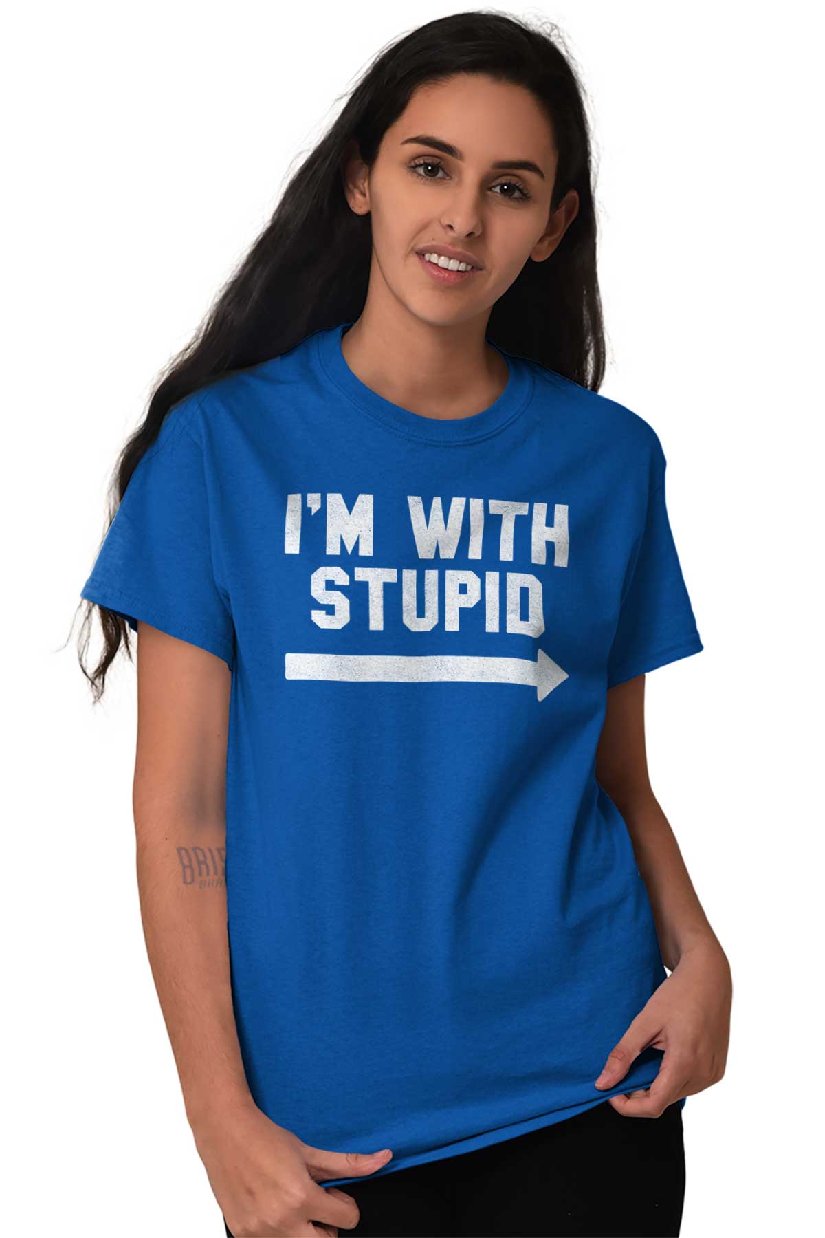 Im With Stupid Funny Friendship Graphic Novel Short Sleeve T-shirt Tees 