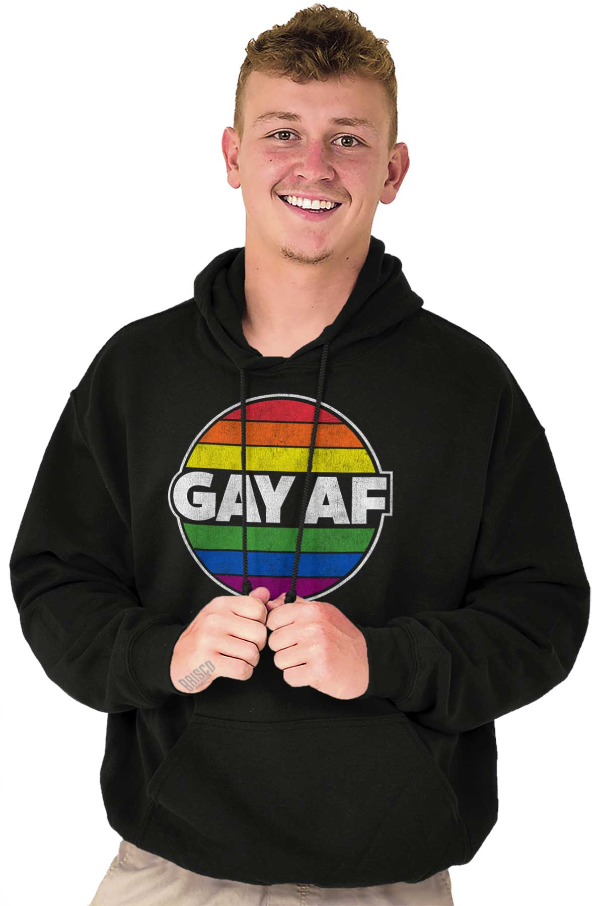 Gay Af Rainbow Pride Lgbtq Queer Lesbian T Adult Long Sleeve Hoodie