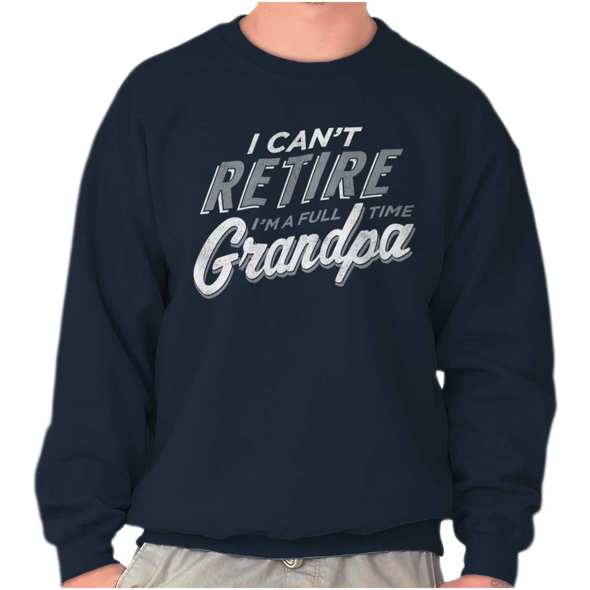 Download Full Time Grandpa Grandfather Papa Cute Gift Mens Crewneck Sweatshirt Pullover Ebay