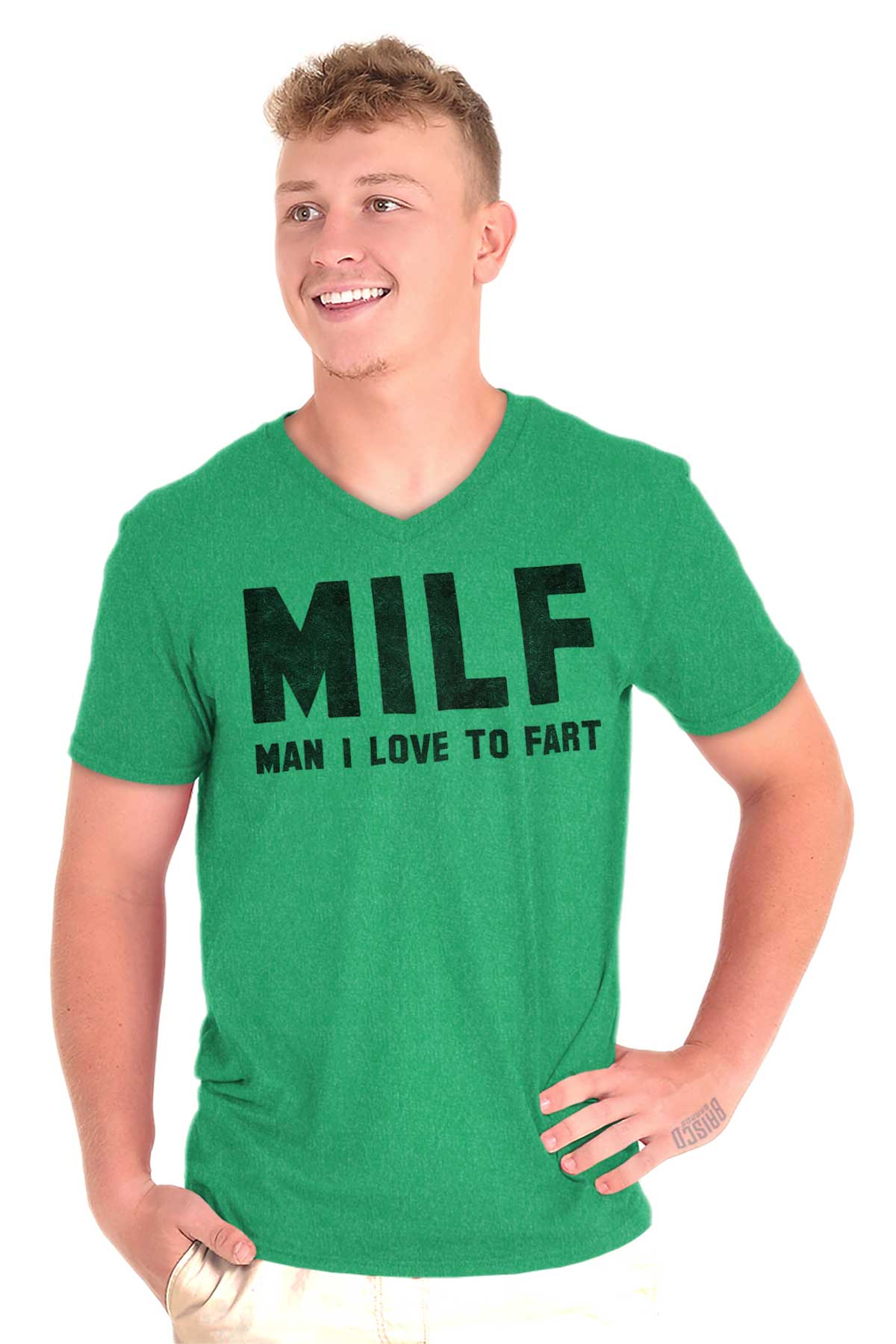 Milf Man Love To Fart Funny Novelty T Mens V Neck Short Sleeve T