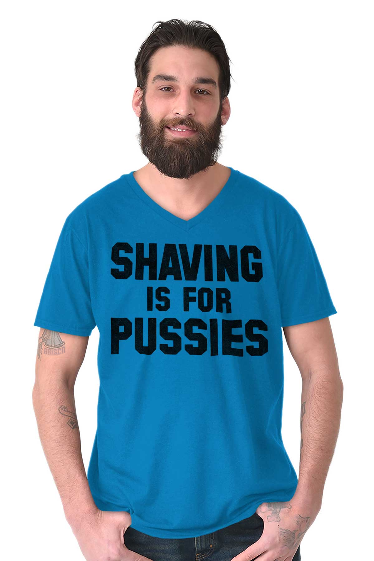 Shaving Is For Pussies Funny Graphic Novelty Mens V Neck Short Sleeve T Shirts Ebay 6275