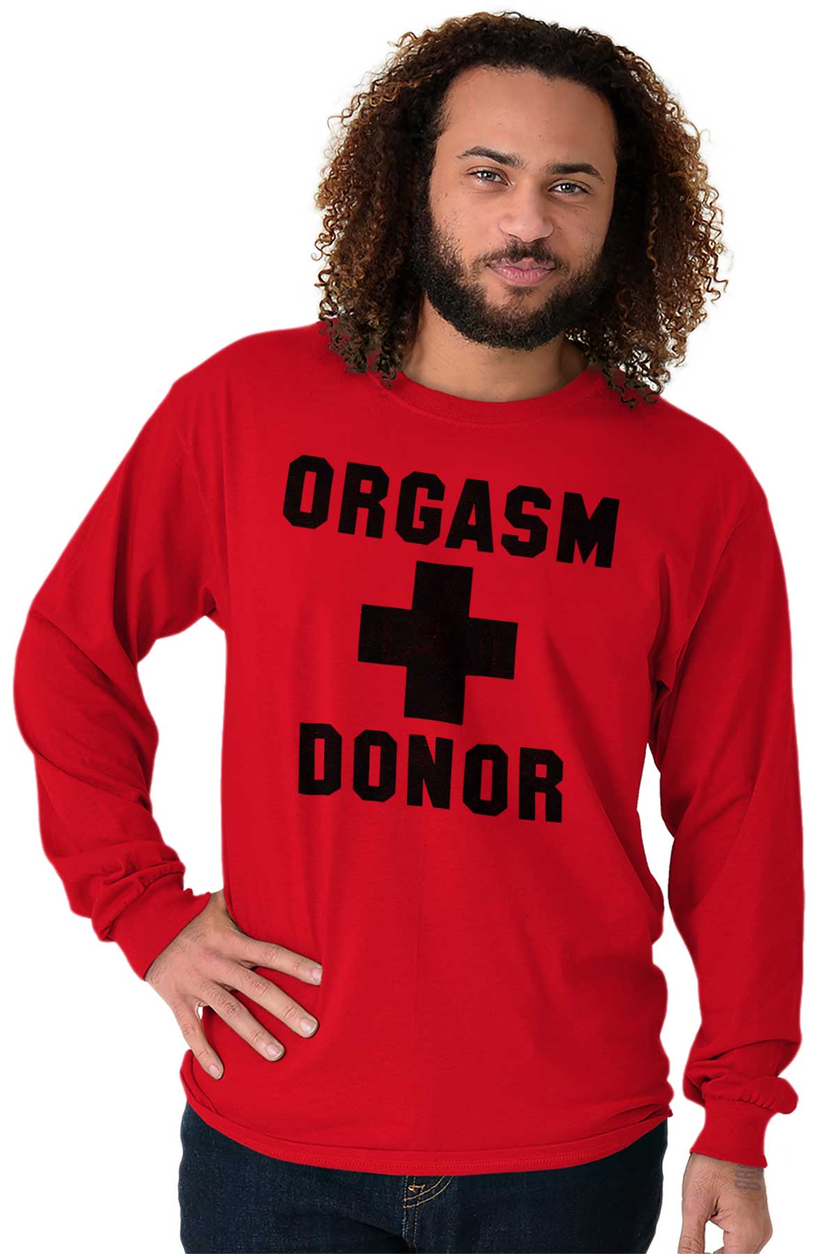 Orgasm Donor Funny Lifeguard Novelty T Long Sleeve Tshirt Tee For