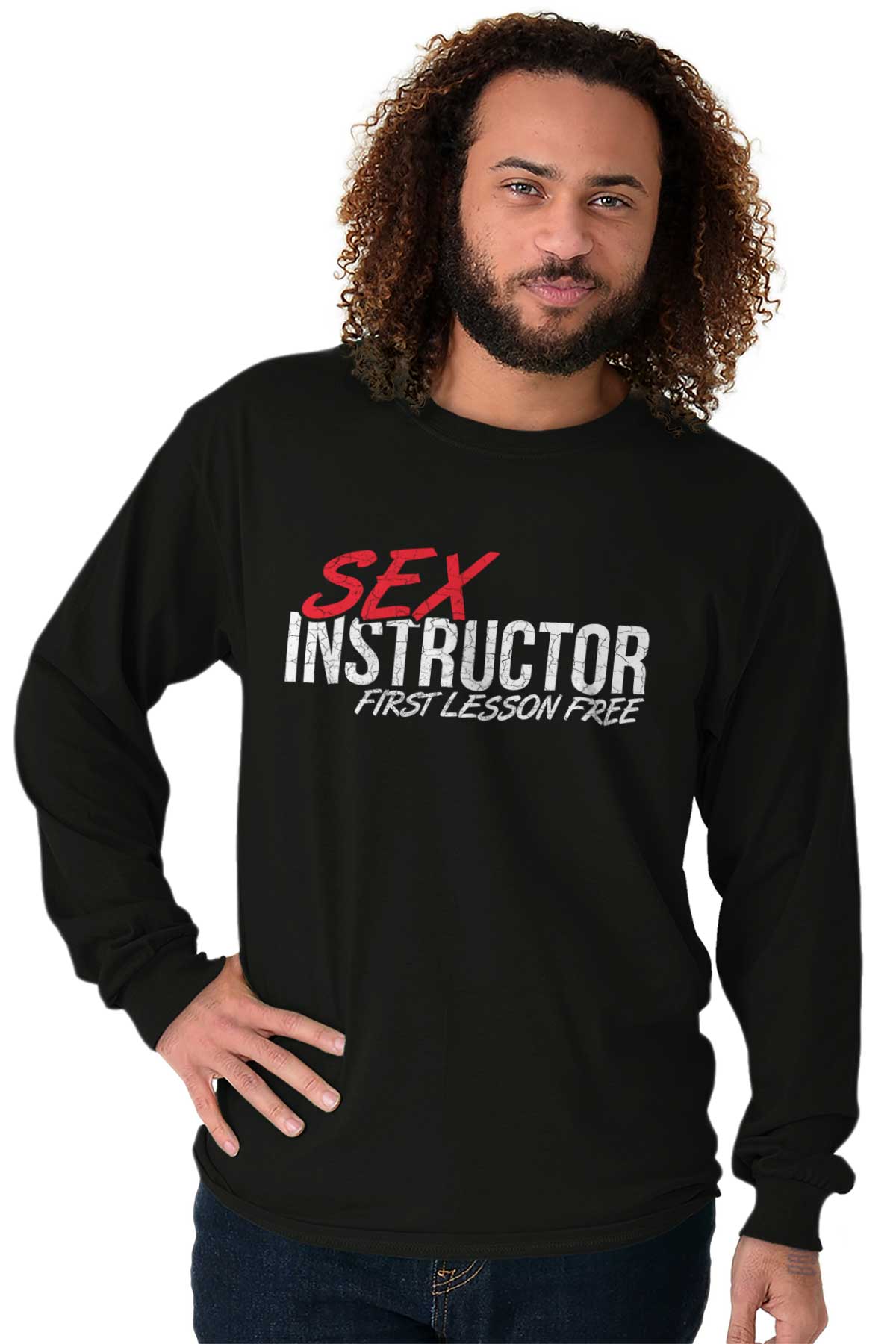 Sex Instructor Free Lessons Funny Pun Humor Long Sleeve Tshirt Tee For Men Ebay 