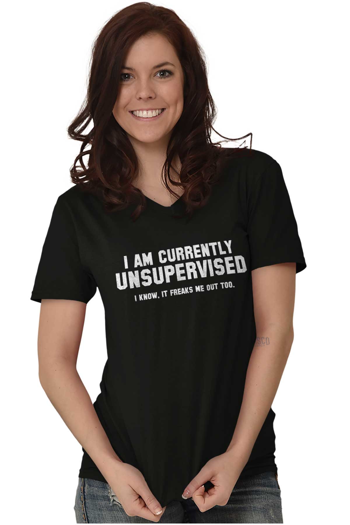 Currently Unsupervised Funny Adulting Drink Adult V Neck Short Sleeve T Shirts Ebay 